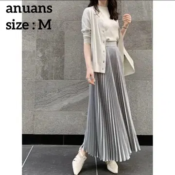 미사용급 anuans 비대칭 플리츠 스커트 롱 아뉴앙스 M 사이즈