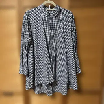깅엄 체크 롱 셔츠 긴팔