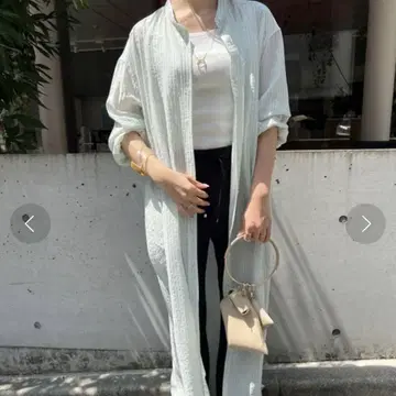 shenery 스트라이프 롱 셔츠 원피스
