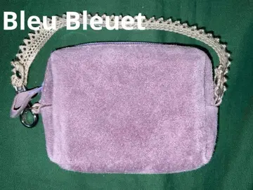Blue Bleuet 블루블루에 잡화 수납 작은 파우치 퍼플 스웨이드
