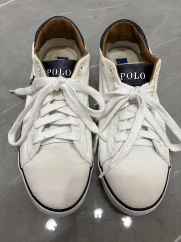 Polo 화이트 캔버스 스니커즈