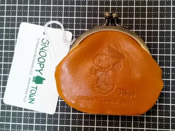 Peanut SNOOPY TOWN 스누피 가마구치 지갑 브라운