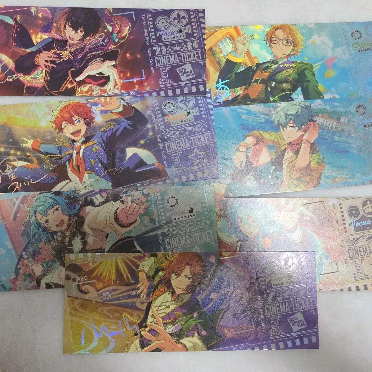 Bulk Ensemble Stars Cinema Tickets Makoto, Hajime, Subaru, etc. for sale