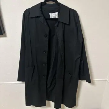 남성용 SHIPS 블랙 트렌치코트