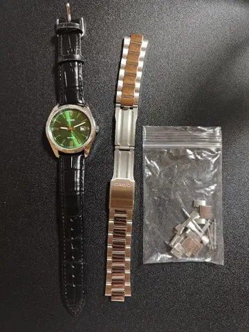 CASIO 카시오 MTP-1302D-3AJF 다크 그린 밴드 2종 포함