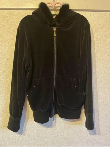Y2K 더블 지퍼 후드티 벨로아 퍼 포함