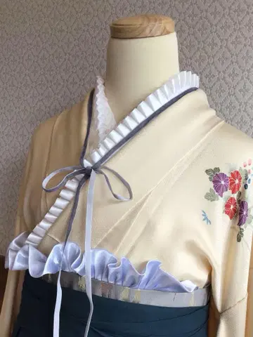 리본 포함 프릴 레이어트 카라 그레이 가는 리본 졸업식 하카마 후리소데