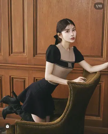 darich 하이웨스트 니트 미니 스커트