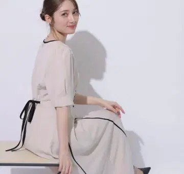 앱와이어 배색 레이디 원피스 바이컬러
