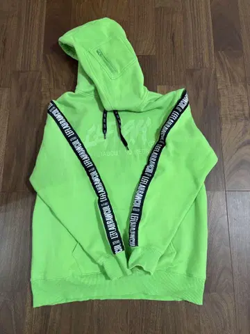 LEFLAH leflah 후드티 형광 그린
