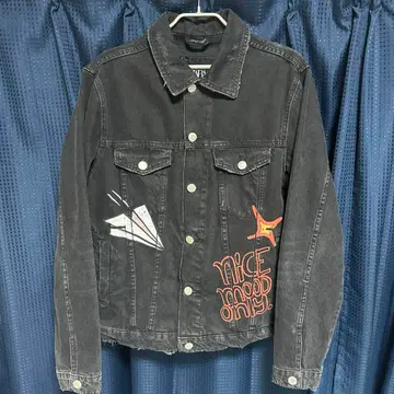 ZARA 데미지 가공 데님 자켓 블랙 L 사이즈