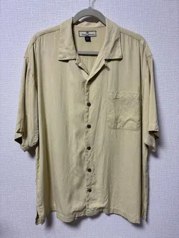 Tommy Bahama 실크 반팔 셔츠 베이지