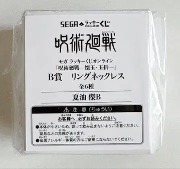 주술회전 회옥 옥절 세가 럭키 쿠지 반지 목걸이 게토 스구루 B