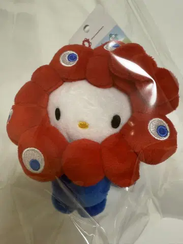 카라비너 달린 산리오 미야쿠미야쿠  키링 헬로키티 빨간색