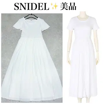 [ 새상품급 ] SNIDEL 스나이델 절개 도킹 롱 원피스 화이트