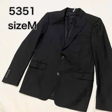 사이즈 M 미() 스타일 울 테일러드 자켓, 가는 옷깃, 블랙, 싱글