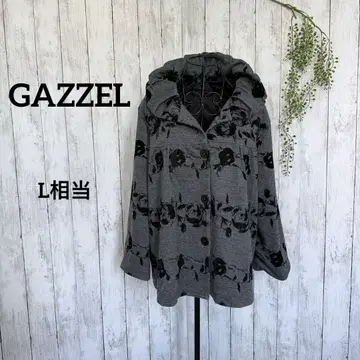 가젤/아우터 꽃무늬 자켓 L 그레이 A라인 코트 루즈핏