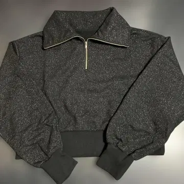 AZUL BY MOUSSY 하프 지퍼 라메 믹스 크롭 기장 트레이닝복