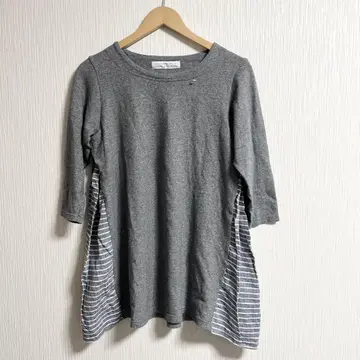 미사용 natural laundry 7부 소매 절개 튜닉 린넨 면