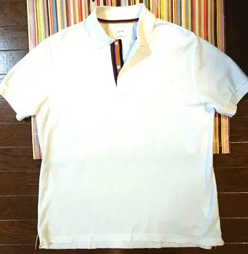 Paul Smith 아티스트 스트라이프 화이트 피케 셔츠 L