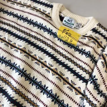 USA VAN HEUSEN XL 코튼 니트 스웨터 아이보리