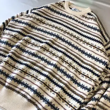 90s USA VAN HEUSEN XL 니트 스웨터 아이보리