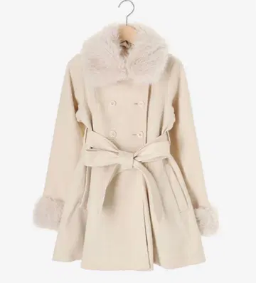 리본 미들 코트 퍼 포함