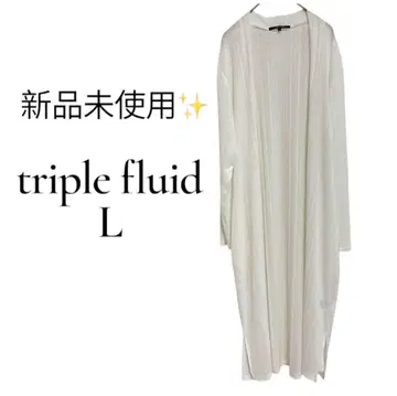 [ 미사용 새상품 ] triple fluid 화이트 롱 가디건 ( L )