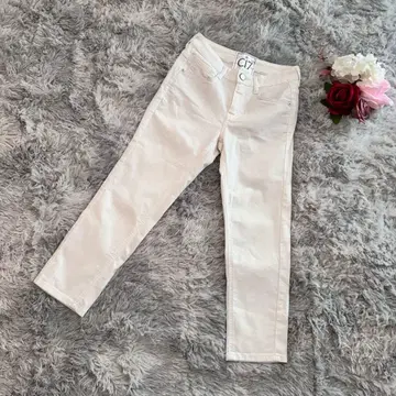 [ C17 시세븐틴 ] 데님 팬츠 XS 화이트 스트레이트 청바지