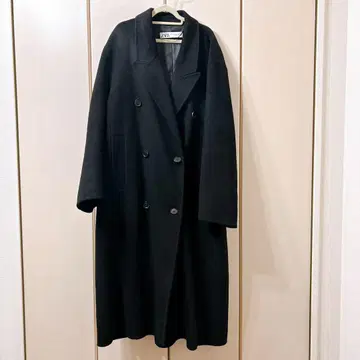 ZARA 블랙 롱 코트 xs-s 체스터 코트
