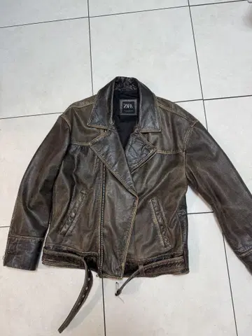 ZARA 가죽 더블 라이더 자켓