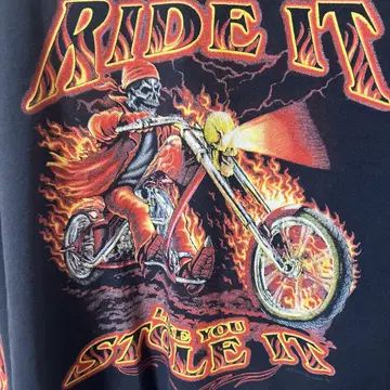 고스트 라이더 할리 RIDE IT 스컬 디자인 긴팔 티셔츠