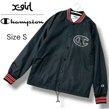 레어 콜라보 xgirl Champion 바시티 자켓 사이즈 S 블랙