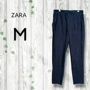 자라 ZARA 코듀로이 팬츠 허리밴딩 드로우 코드 네이비