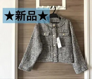 새상품 프리 사이즈 트위드 자켓 라메 금