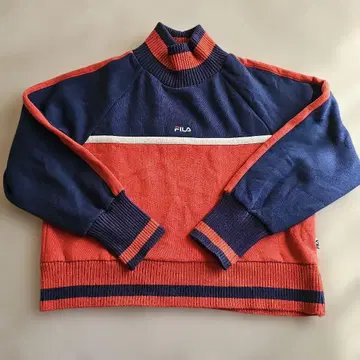 FILA 하이넥 트레이닝복 네이비/오렌지 M 사이즈