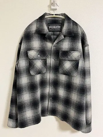 PENDLETON 펜들턴 플란넬 울 오픈 카라 체크 셔츠