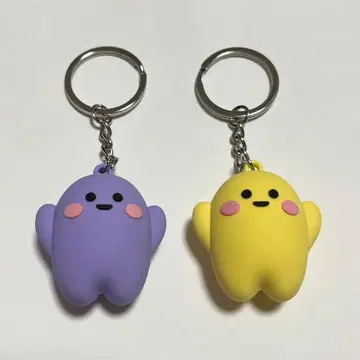 오사카 간사이 엑스포 독일관 서큘러 키링 2개 보라색 옐로우 컬러 한정판