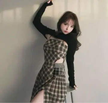 andmary 벨 체크 드레스