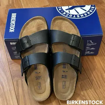 BIRKENSTOCK 블랙 샌들 37 합성 피혁 소프트 발