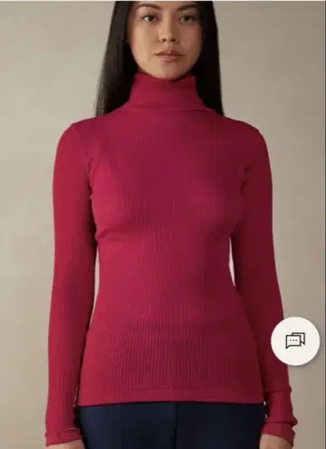 새상품 intimissimi 리브 니트 터틀넥 스웨터 핑크