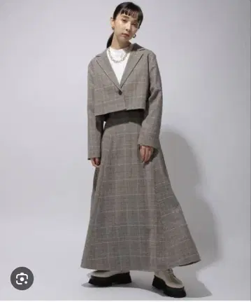 HARE 그레이 체크 셋업