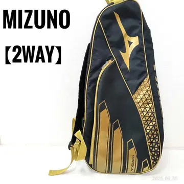 [ MIZUNO ] 미즈노 2WAY 테니스 라켓 백팩 골드 블랙