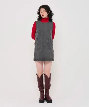 TINA:JOJUN 그레이 데님 살로펫