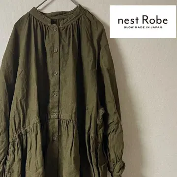 nest Robe (네스트로브) 린넨 개더 스모크 원피스/F/카키