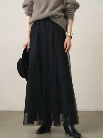 [ Loungedress ] 튤 플레어 스커트 이너 스커트 포함