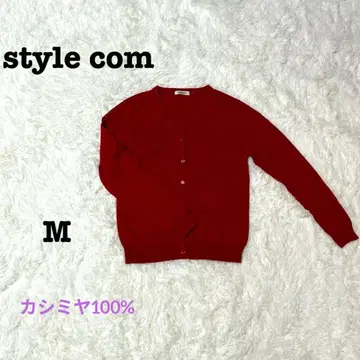 스타일콤 도쿄스타일 캐시미어 100% 가디건 니트 레드 M
