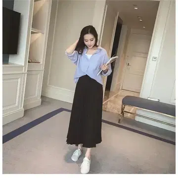 맥시 스커트 롱 스커트 여성용 카고 스커트