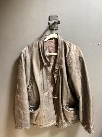 구하기 어려움 80s 올 가죽 파이어맨 자켓