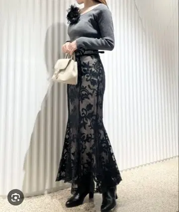 SNIDEL 레이스업 머메이드 스커트